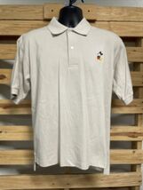 Disney Parks Beige Mickey Mouse Embroidered Polo Shirt Men's Size M KG JD - $14.85