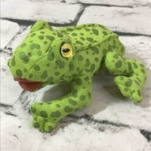 Folkmanis Plush Mini Frog Finger Puppet Green Spotted Toad Pretend Play - $11.88