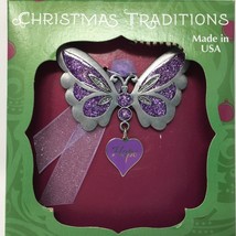 Christmas Tree Ornament Butterfly Heart Hope Gloria Duchin Traditions NEW - £14.60 GBP