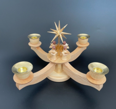 Albin Preissler German Natural Wood 4 Angles Advent Candlestick Candle Holder - £139.45 GBP