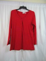 NWT Planet Gold Plus 1X LS Ribbed Top Red 1/4 Snap Down  Org $39.00 - £4.53 GBP