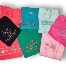Lot of 7 VINTAGE Colorful Embroidered Vacation Beach T-Shirts Stitched D... - $111.83 MXN