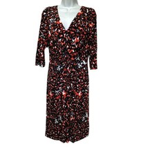 david meister geometric 3/4 sleeve V-neck dress Size 6 - £25.59 GBP