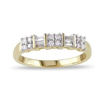 0.30CT Labor Erstellt Diamant Klaster Ehering 14K Gelb Vergoldet - £161.36 GBP