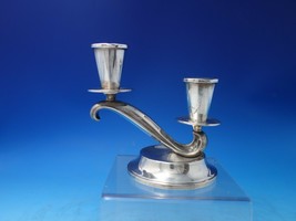 Schulz &amp; Fischer Sterling Silver Candle Holder 2-light #C61 c.1960 (#6204) - £203.19 GBP