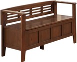 Simplihome Adams Solid Wood 48 Inch Wide Entryway Storage Bench With Safety - $256.95
