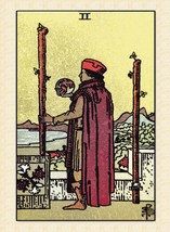 Decoration Poster from Vintage Tarot Card.Two of Club.Wand.Home Wall Decor.11401 - £13.39 GBP+