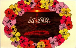 Floating Lei Aloha From Hawaii Greetings UNP Chrome Postcard B10 - £12.80 GBP