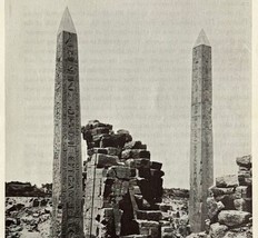 1942 Egypt Thutmose 1 &amp; Hatshepsut Obelisks Historical Print Antique 8 x 5  - $19.99
