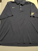 Nike Dry Fit Golf Polo Shirt Short Sleeve Men&#39;s 2XL Navy Blue Moisture Wicking - £8.54 GBP