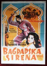 1953 Original Movie Poster Siren of Bagdad Richard Quine Paul Henreid Medina - £111.09 GBP