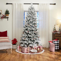 GE 7.5-ft Laurel Pine Pre-lit Traditional Flocked Artificial Christmas Tree - $185.72