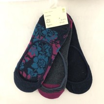 A New Day Liners Socks 3 Pairs Floral Gray Black Blue Size 4-10 - £3.90 GBP