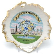 Vintage New York World&#39;s Fair Unisphere 4.5&quot; Porcelain Ceramic Gold Rim ... - £9.56 GBP