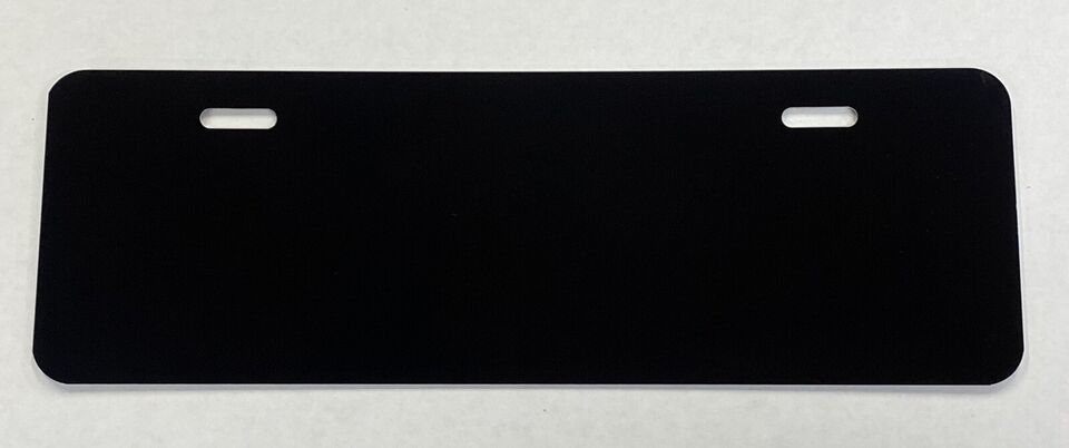 Blank 12x4 Gloss Black Half Size License Plate Aluminum Metal Car Truck Tag