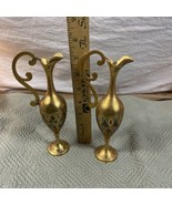 Vintage Brass Miniature Pitcher Set Etched Marked Toledo - $18.52 CAD