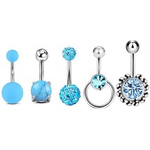 5/6/7pcs/set Stainless Steel Navel Belly Button Rings Women Fashion Belly Button - £10.35 GBP