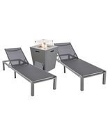 LeisureMod Marlin Modern Grey Aluminum Outdoor Patio Chaise Lounge Chair... - $19,538.41 MXN