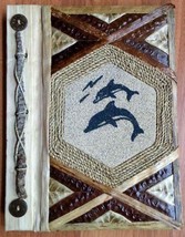 Leaf Notebook Journal Hand Crafted Bali Dolphins on Sand Natural Leaves ... - $12.19