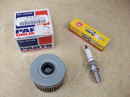 New Oil Filter &amp; Ngk DR8ESL Spark Plug For 1985-1987 Honda Atc 250SX ATC250SX - £7.89 GBP