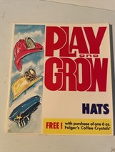 1978 Play and Grow Hats Book from Folgers Coffee UnPunched. Vtg Interactive Play - £11.58 GBP