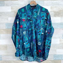 Roper Vintage Western Rodeo Shirt Blue Retro 90s Print Cowboy USA Mens L... - $98.99