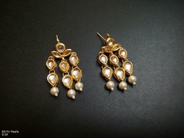 Kundan Ethnic Traditional Jewelry Bridal Wedding Set Earrings Chandbali New 52 - £27.53 GBP