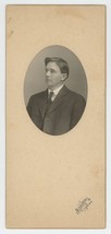 Antique c1880s 8.75x3.88 in Cabinet Card Handsome Young Man in Suit Fargo, ND - £7.41 GBP