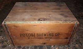 Antique POTOSI Brewing Company Wooden Beer Crate Wisconsin Beer - $233.74