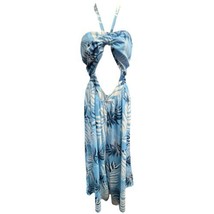 Azura Jumpsuit Blue White Floral Coastal 1PC Cutout Stretch Lined Tropic... - $23.74