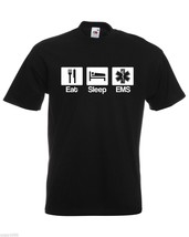 Mens T-Shirt Quote Eat Sleep EMS, Emergency Medical Service Hospital Tshir - £19.54 GBP