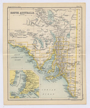 1912 Antique Map Of South Australia / Verso City Map Of Adelaide And Vicinity - £22.84 GBP