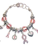 Landau Pandora Inspired Breast Cancer Awareness Silver Adjustable Bracelet - €16,30 EUR
