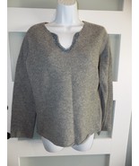 Abercrombie &amp; Fitch Gray Lambswool Blend V-Neck Sweater Size L Women&#39;s - €19,75 EUR