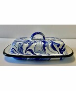 Enamel Splash Ware Butter Dish Blue/White NIB Vintage Farmhouse Style - $277.99 MXN