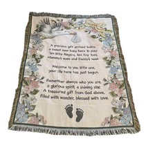 Baby Newborn Tapestry Throw Stork Nursery Shower Gift Blanket  Wall Hanging  54&quot; - £30.35 GBP