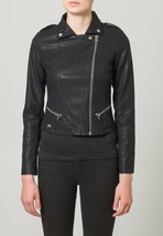 Women Black Color Motor Biker Front Zipper Brando Style Genuine Leather ... - $156.79