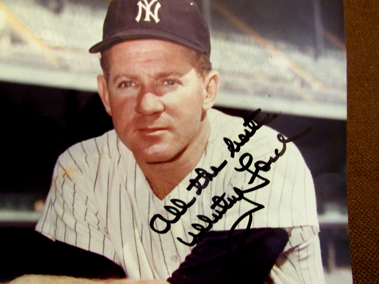 WHITEY FORD ALL THE BEST WSC YANKEE HOF SIGNED AUTO VINTAGE COLOR 8X10 P... - $98.99