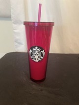 STARBUCKS COFFEE - RARE 2016 - Fuchsia Jelly Gummy Tumbler Cold Cup - Ve... - $193.44