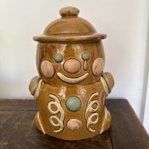 VINTAGE GINGERBREAD MAN COOKIE JAR Ceramic Made In Japan - 9.5” H x 6.5” W - £39.02 GBP