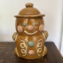 Vintage Gingerbread Man Cookie Jar Ceramic Made In Japan - 9.5” H X 6.5” W - £38.83 GBP