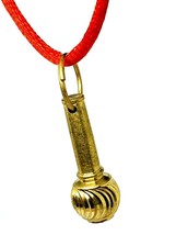Gada Necklace Real Brass Pendant Red Cord Mace Hanuman Totem Protection ... - £10.48 GBP
