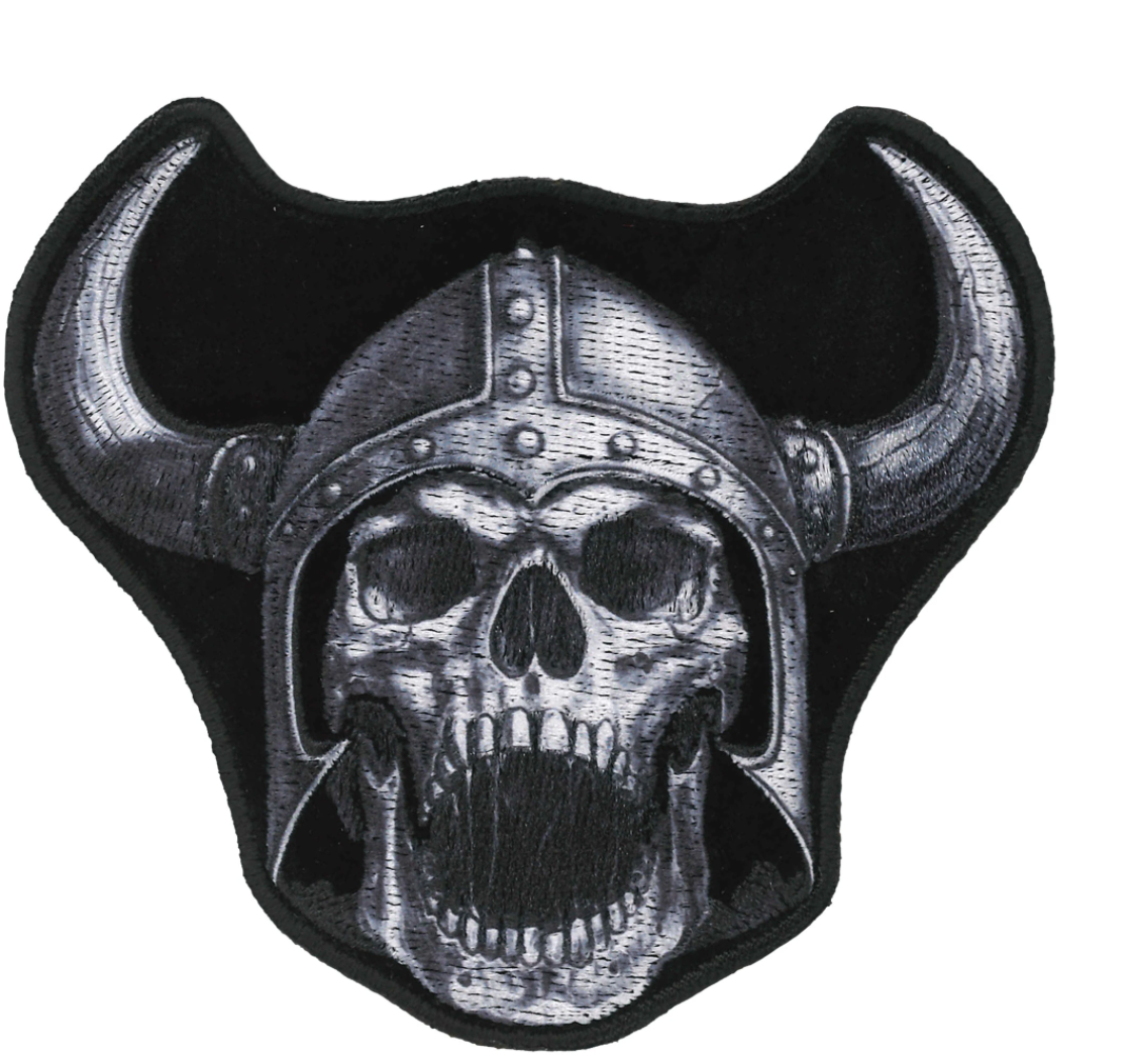Primary image for 3.5" VIKING SKULL MOTORCYCLE BIKER EMBROIDERED PATCH