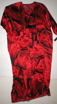 NWT New Designer Josie Natori M Caftan Night Gown Womens Silk Red Black Roses - £1,154.53 GBP