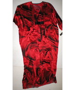 NWT New Designer Josie Natori M Caftan Night Gown Womens Silk Red Black ... - £1,150.25 GBP