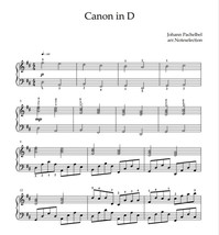 Canon in D - Johann Pachelbel (Piano Sheet Music) - $2.00