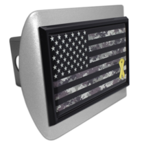 charitable support our troops brushed metal trailer hitch cover usa made - £62.75 GBP