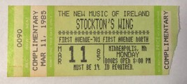 Stockton&#39;s Wing First Avenue Ticket Stub Minneapolis Minnesota  March 1985 - £10.51 GBP