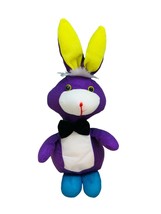 Vintage Multi Color Purple Blue Yellow Bunny Rabbit Plush Stuffed Animal - £13.65 GBP