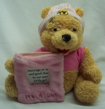 Disney Winnie The Pooh Bear W/ Pink It&#39;s A Girl Frame 8&quot; Plush Stuffed Animal - £14.37 GBP